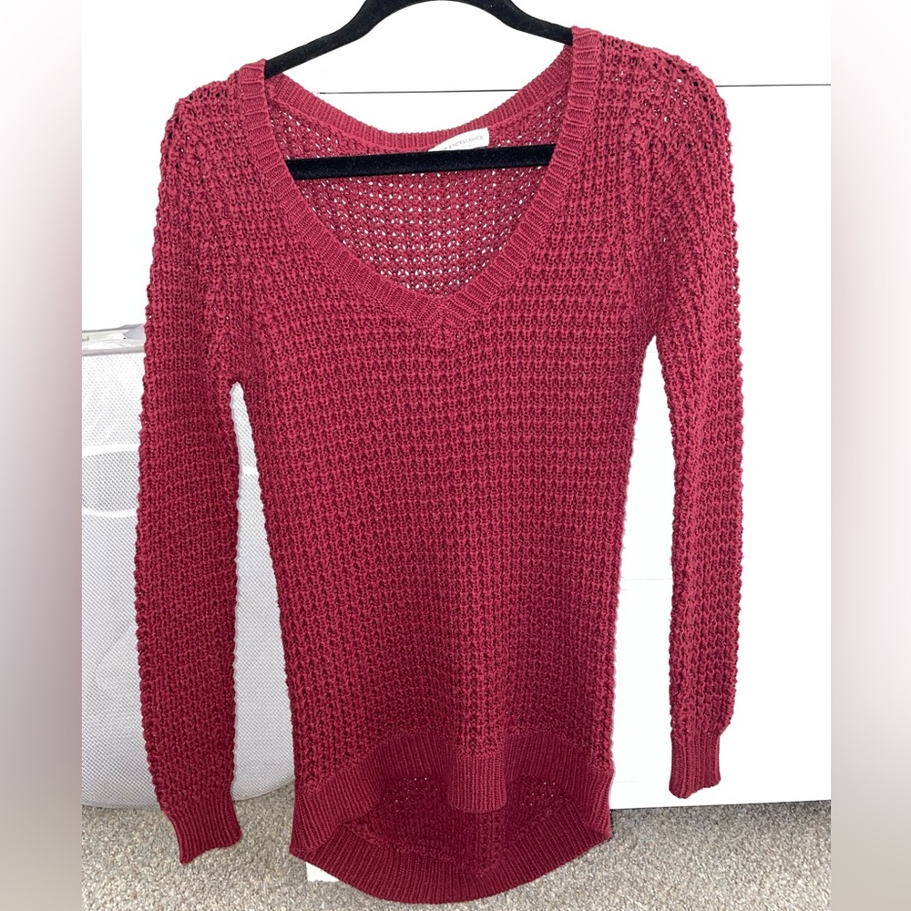 Maroon V-Neck Sweater
